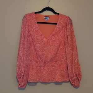 Sam & Jess Coral V-Neck Blouse